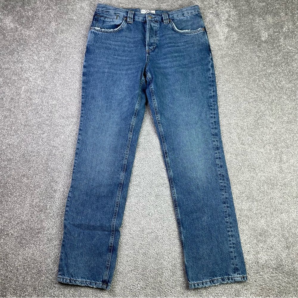 Free The Free CRVY Siren Jeans Women’s 28 Blue Straight Leg Low Rise Button Fly
